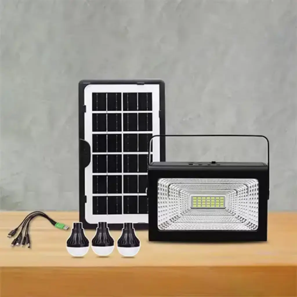Lumière portative de système d'énergie solaire de 30W avec batterie au lithium de capacité élevée avec 3 ampoule  pour extérieur et pour camping