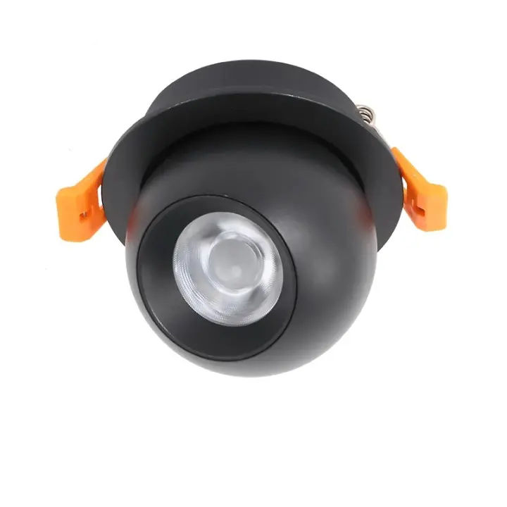 spot led  COB encastrable en aluminium pour plafond rotatif 180° a droit et a gauche  , 90° a haut et bas  7w couleur lumiere 6500K